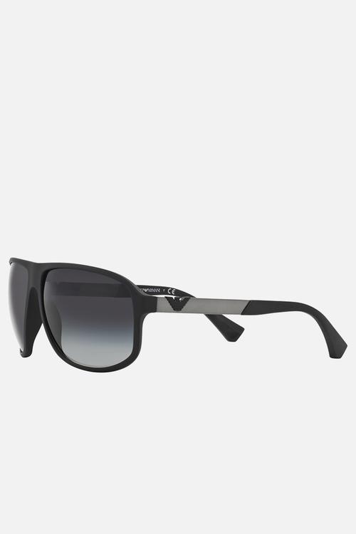 Wrap-around rectangle sunglasses - black