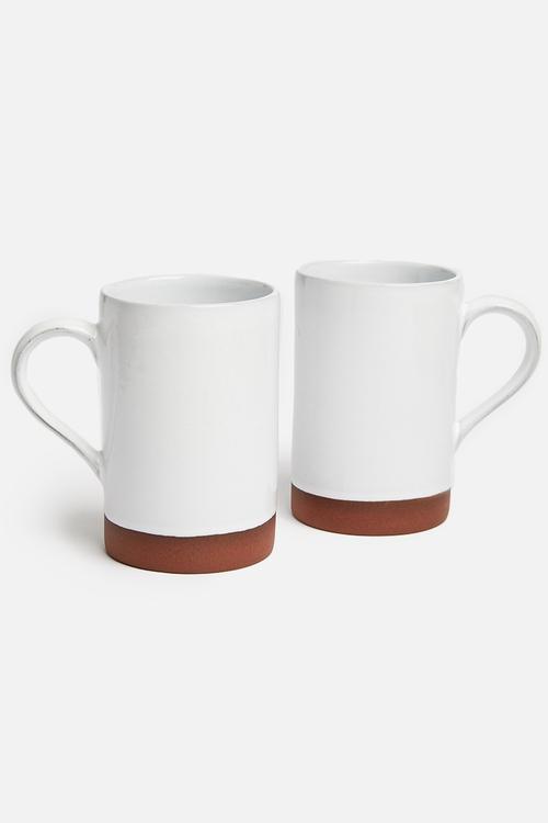 Element mug set of 2 - white & terra