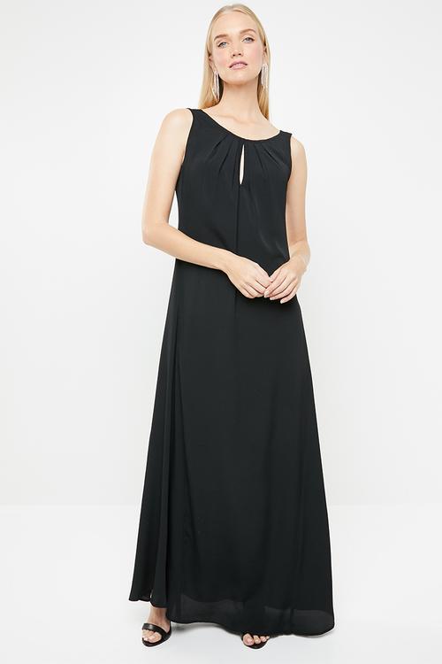 Pietra patterned maxi dress - black