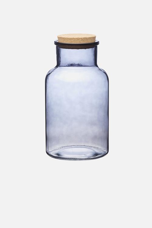 Smokey glass storage jar 
