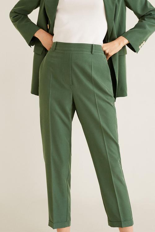 Modal suit tapered trousers - green