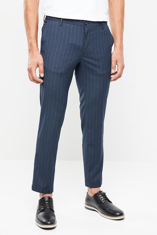 Bologna trousers - navy pinstripe