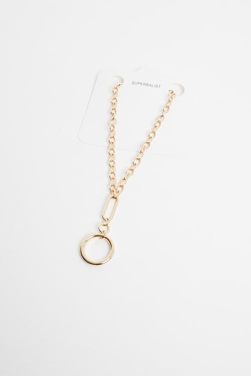 Link chain statement necklace - gold