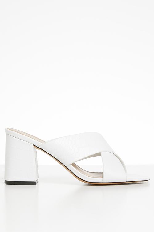 Ulayma leather heel - white