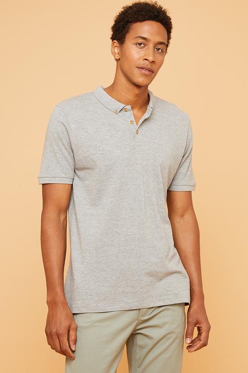 Pique slim fit golfer - grey