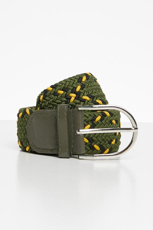 Webbing belt - green & yellow