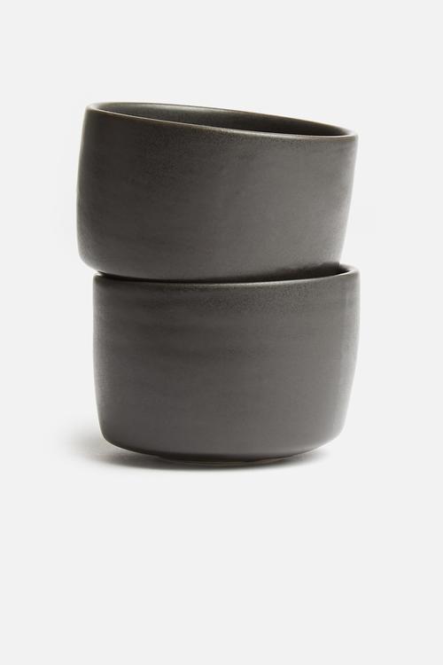 Seasoning pinch pot set of 2 - charcoal