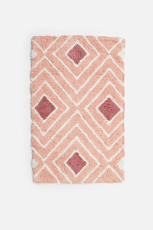 Diamond bath mat - pink