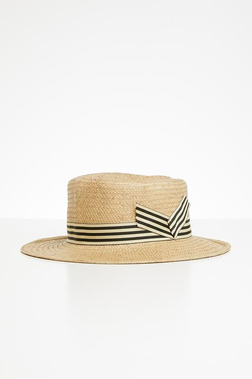 Panama round sun hat - neutral