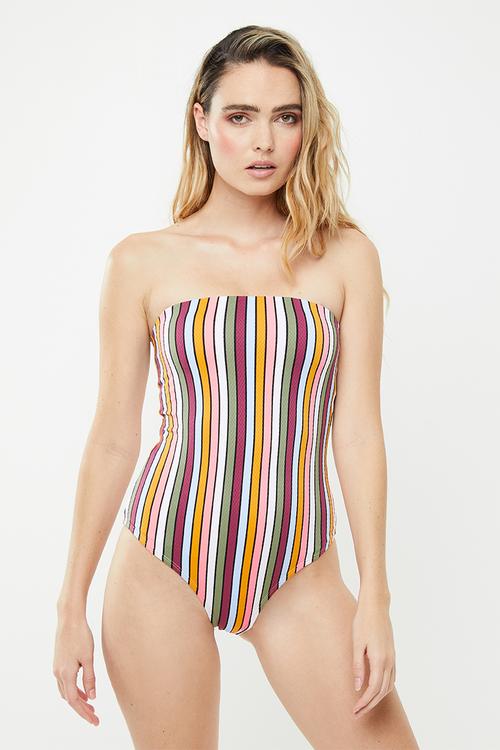 Strapless one piece cheeky - multi