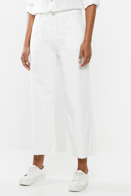 Wide leg jeans - cream