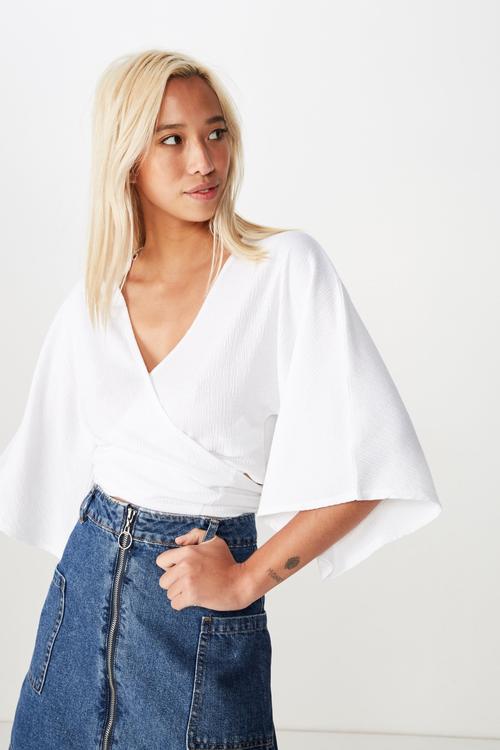Jude kimono sleeve top  - white