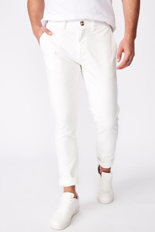 Skinny stretch chino - white