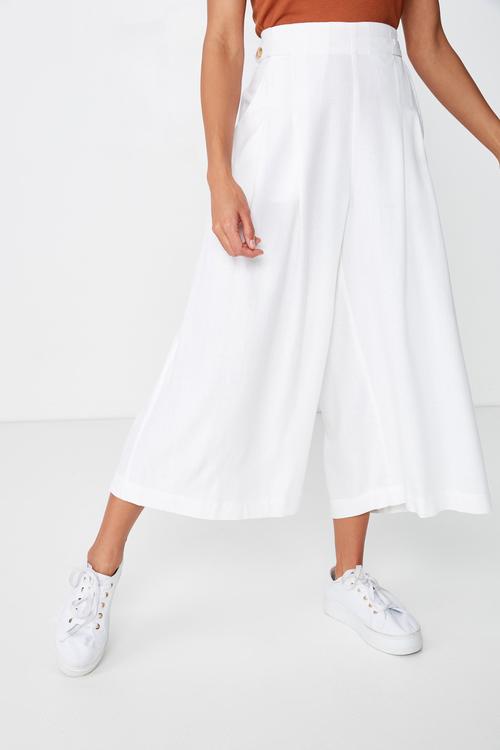 Luna button culotte - white