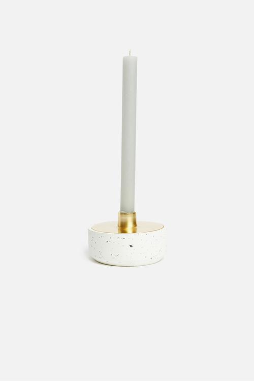 Terrazzo trinket candle holder - white & gold