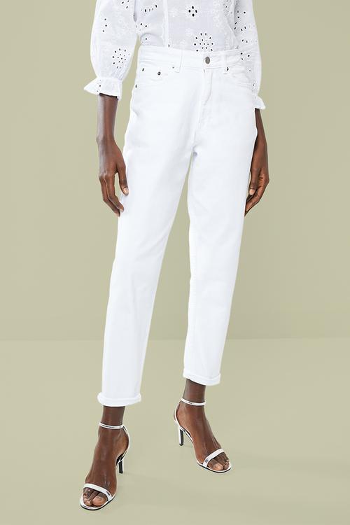 Comfort stretch mom jeans - white