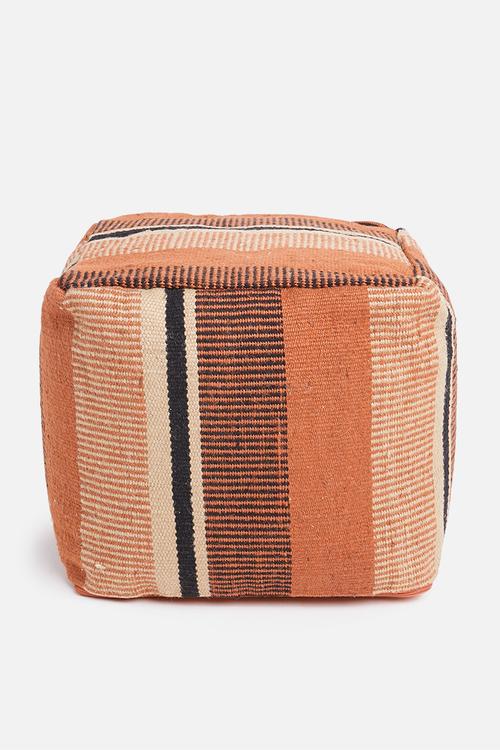 Barric woven pouff - rust