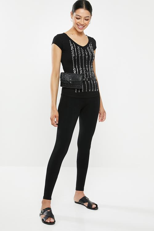 Peaches: sculpt knit shaper jegging - black