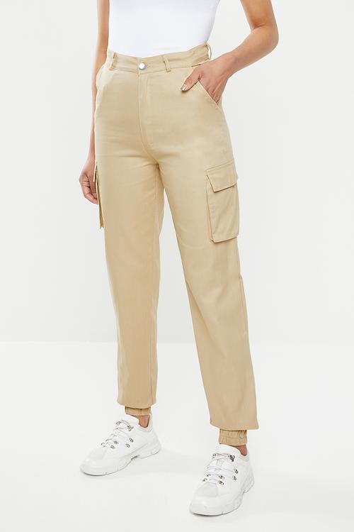 Plain cargo trouser - beige