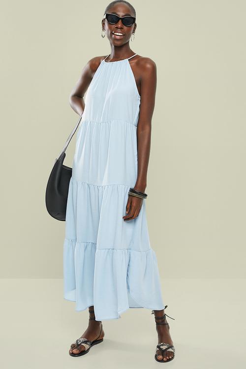 Halter midi dress - blue