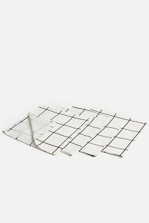 Check-in napkin set of 4 - white