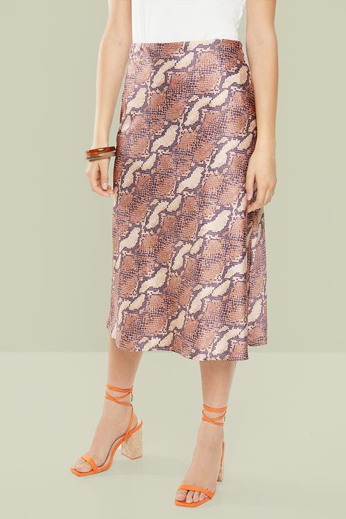 Midi slip skirt - multi