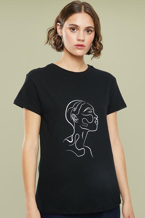 Printed tee - black