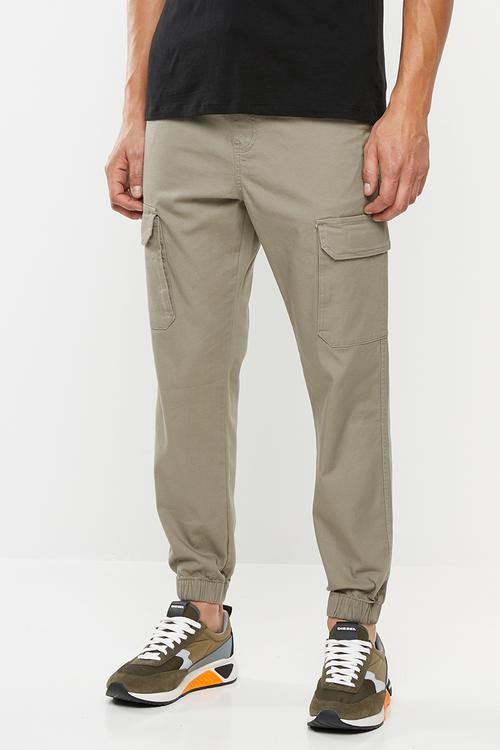 Cuffed utility woven jogger - neutral