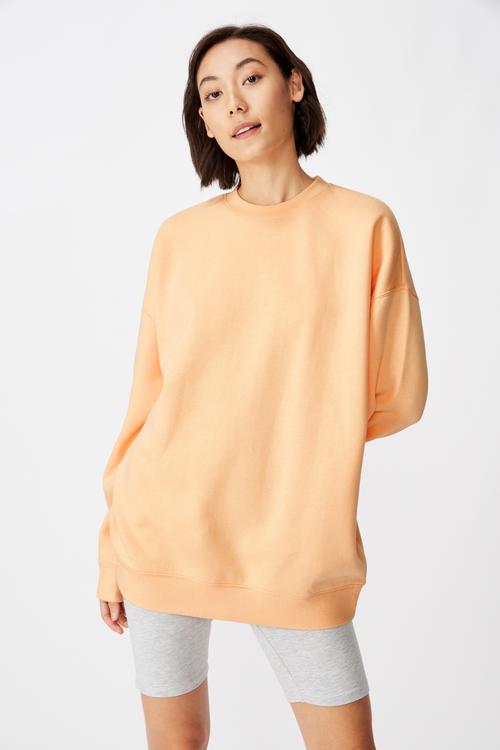 Oversized crew neck sweater - peach