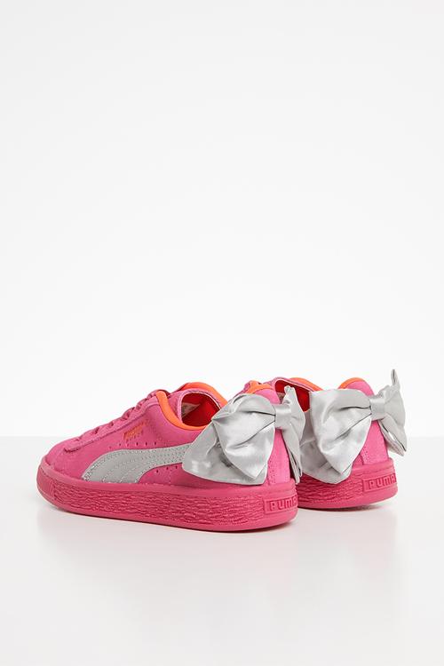 Girls suede bow ac ps - pink