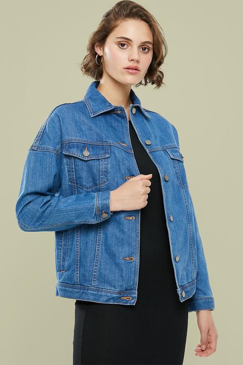 Tia oversize denim jacket - blue