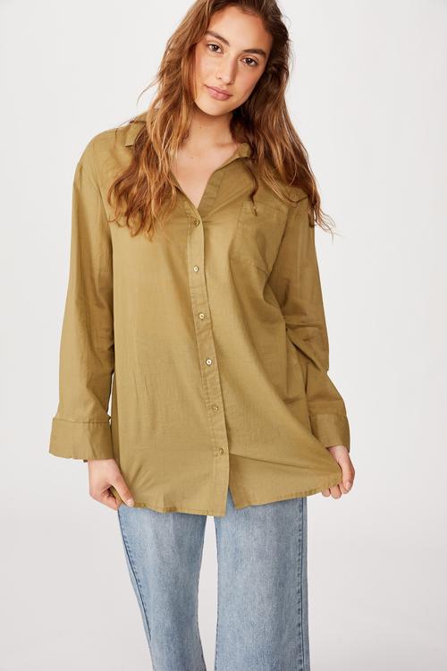 Savannah oversized resort shirt - green