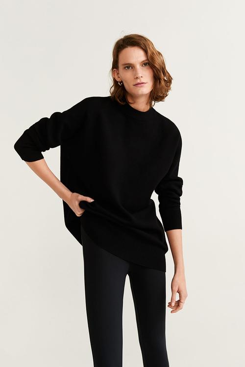 Button detail leggings - black