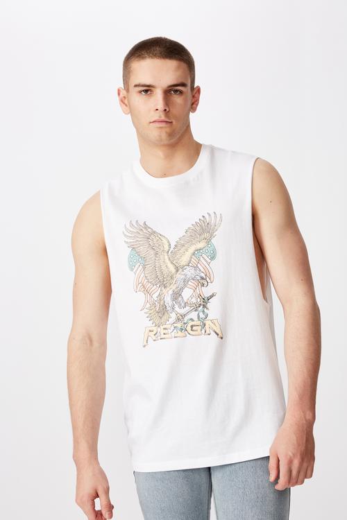 Reign graphic muscle tank - white