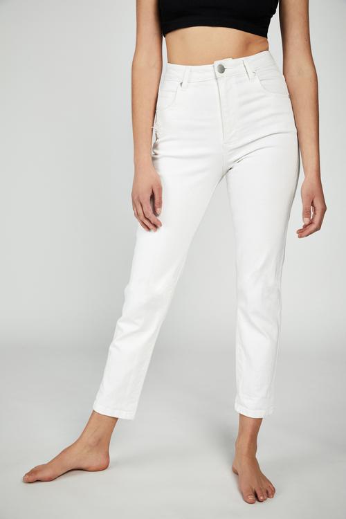 Stretch mom jeans - white