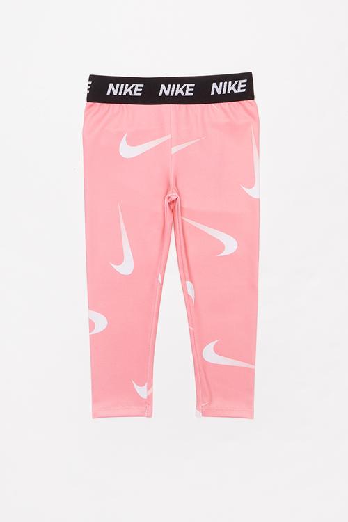 Nike girls large swooshetti legging - pink & white 