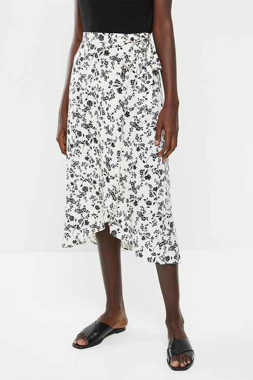 Louisa wrap midi skirt - cream