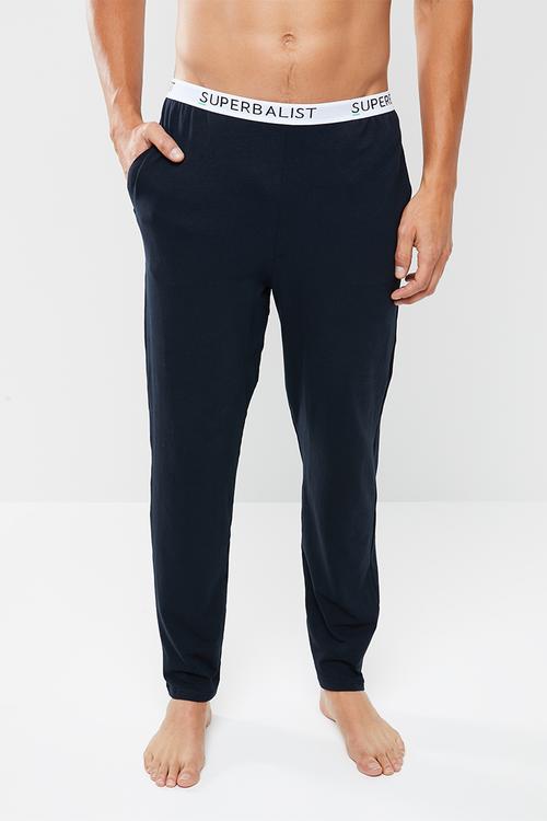 Knit slim fit lounge pants - navy