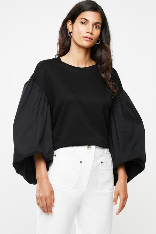 Peplum blouse - black