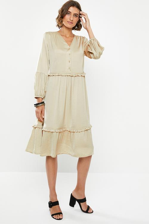 Peasant dress - stone