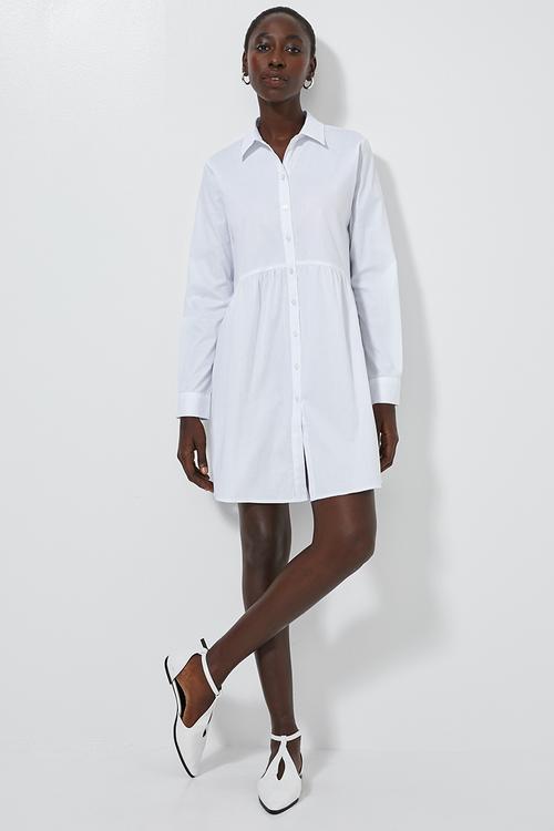 Babydoll shirt dress - white