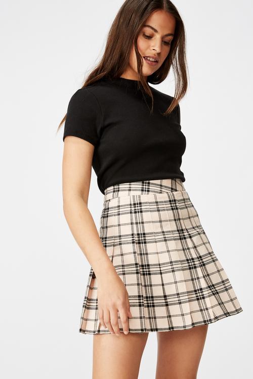 Pleated skirt - seashell check
