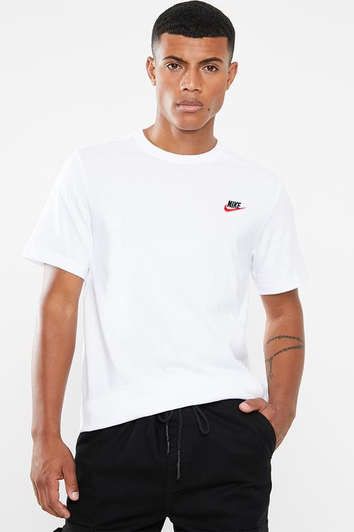Nike sportswear club short sleeve tee - white