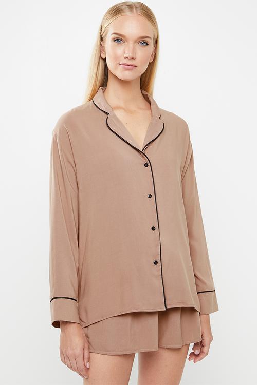 Sleep shirt & shorts set - neutral