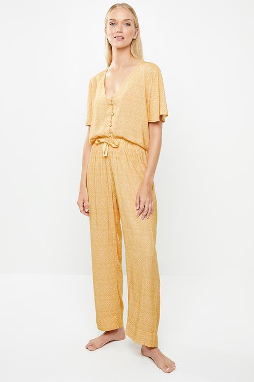 Sleep shirt & pants set - yellow