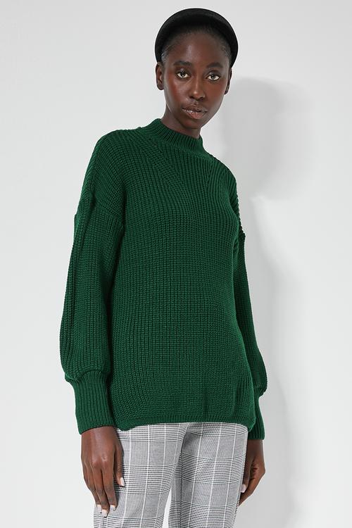 Balloon sleeve pull over - green