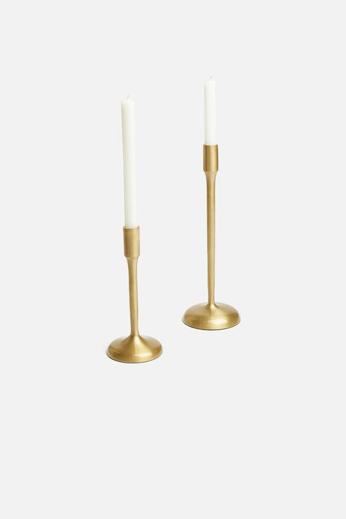 Candle holder set of 2 - gold