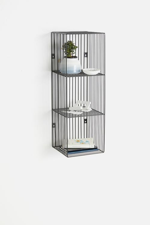 Wire wall shelf - black