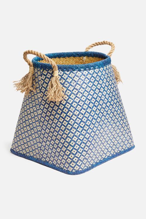 Palm leaf basket - blue