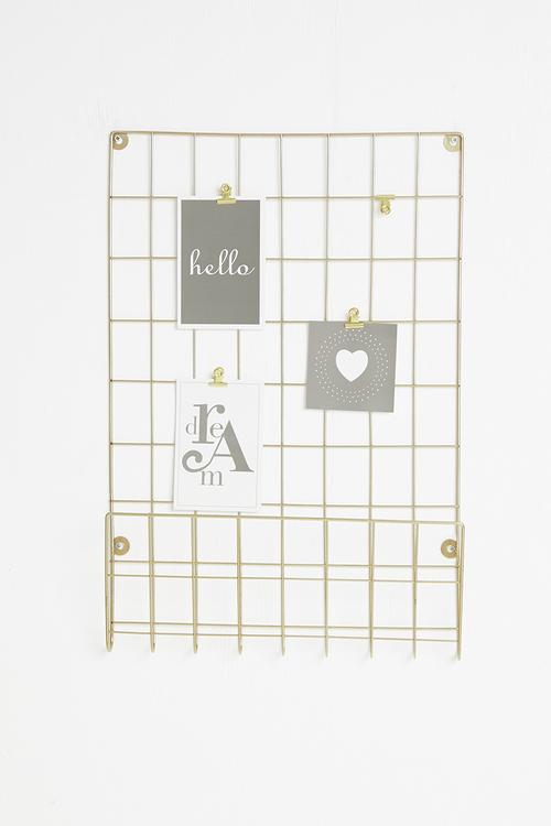 Wall mounted office rack - gold